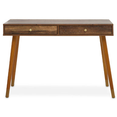 Orsina Frida Console Table – Brown Wood Veneer with 2 Storage Drawers