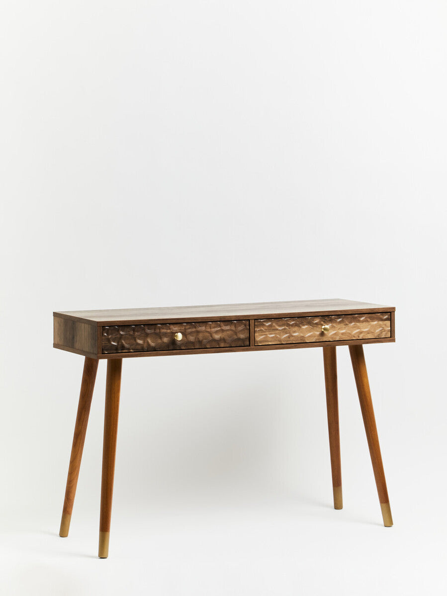 Orsina Frida Console Table – Brown Wood Veneer with 2 Storage Drawers