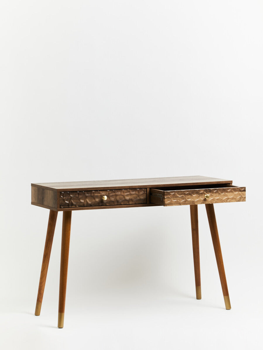 Orsina Frida Console Table – Brown Wood Veneer with 2 Storage Drawers