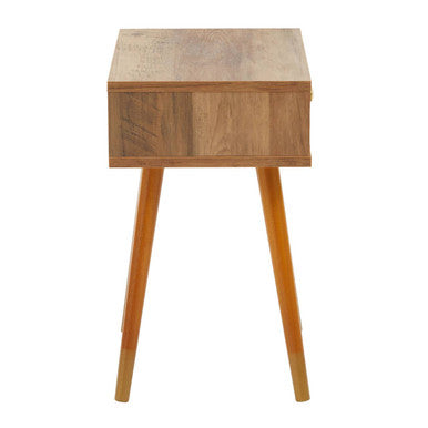 Orsina Frida Bedside Table – Brown Wood Veneer 1-Drawer Nightstand