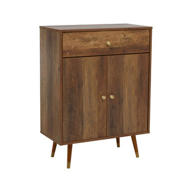 Orsina Frida Modern Brown Wood 2-Door 1-Drawer Storage Cabinet