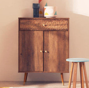 Orsina Frida Modern Brown Wood 2-Door 1-Drawer Storage Cabinet