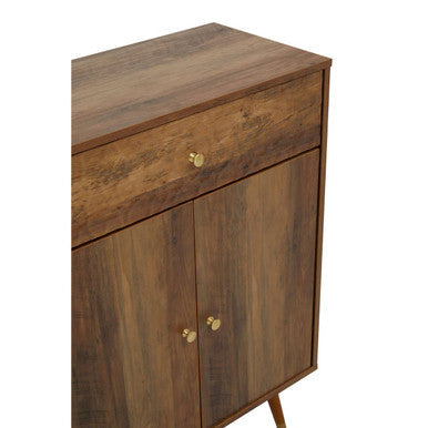 Orsina Frida Modern Brown Wood 2-Door 1-Drawer Storage Cabinet