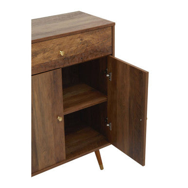 Orsina Frida Modern Brown Wood 2-Door 1-Drawer Storage Cabinet