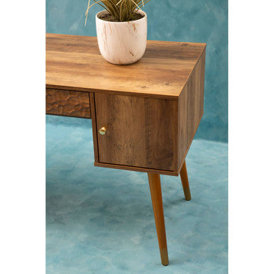 Orsina Frida Wood Veneer Desk with Storage – Modern Home Office Desk