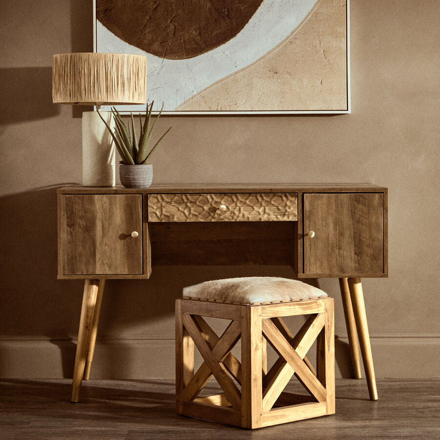 Orsina Frida Wood Veneer Desk with Storage – Modern Home Office Desk