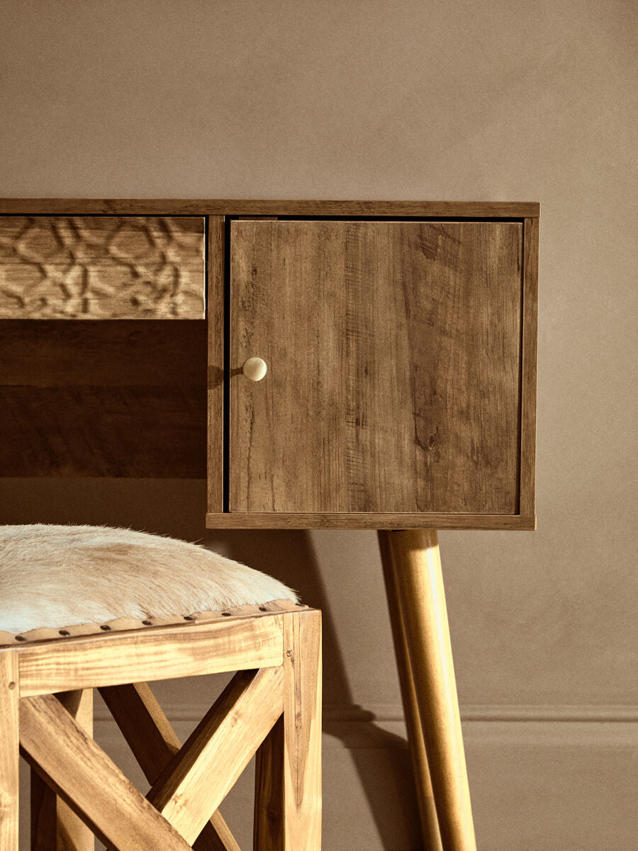 Orsina Frida Wood Veneer Desk with Storage – Modern Home Office Desk
