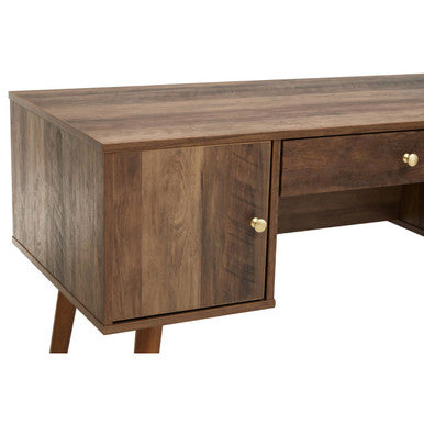 Orsina Frida Wood Veneer Desk with Storage – Modern Home Office Desk