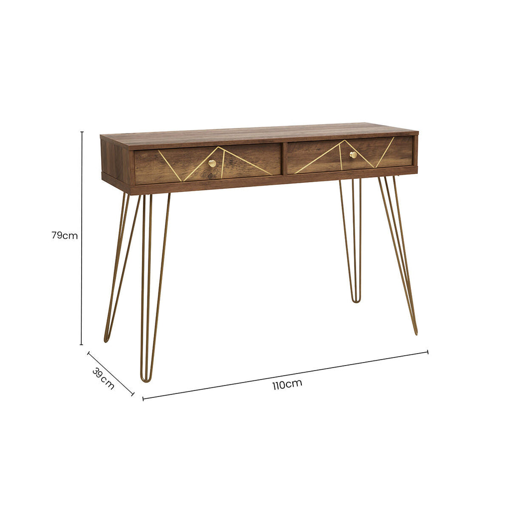 Orsina Flori Console Table – Modern 2-Drawer Entryway Storage Table