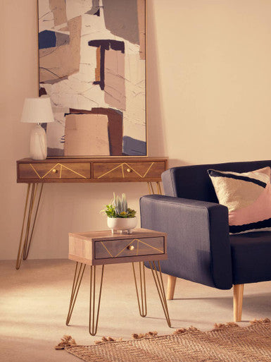 Orsina Flori Console Table – Modern 2-Drawer Entryway Storage Table