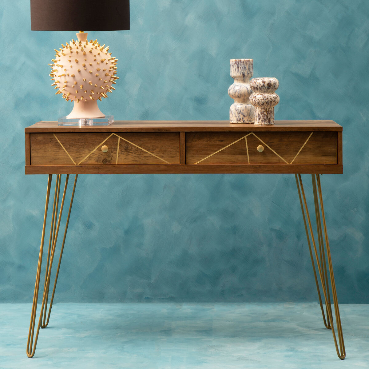 Orsina Flori Console Table – Modern 2-Drawer Entryway Storage Table
