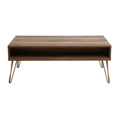 Orsina Flori Wood Coffee Table with 2 Drawers and Hairpin Legs