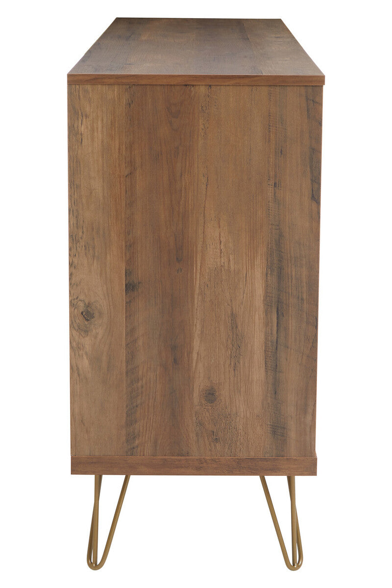 Orsina Flori Brown Sideboard – 2 Door 3 Drawer Wood Storage Cabinet