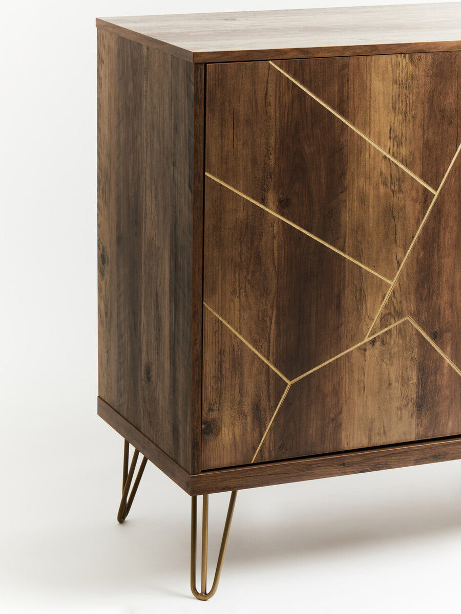 Orsina Flori Brown Sideboard – 2 Door 3 Drawer Wood Storage Cabinet