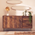 Orsina Flori Brown Sideboard – 2 Door 3 Drawer Wood Storage Cabinet