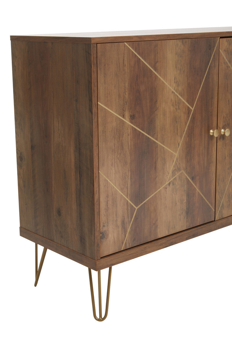 Orsina Flori Brown Sideboard – 2 Door 3 Drawer Wood Storage Cabinet