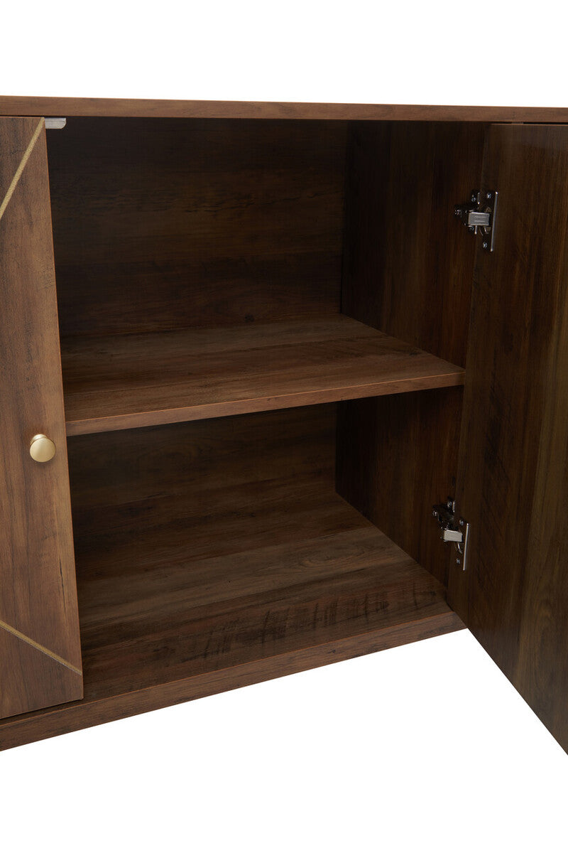 Orsina Flori Brown Sideboard – 2 Door 3 Drawer Wood Storage Cabinet