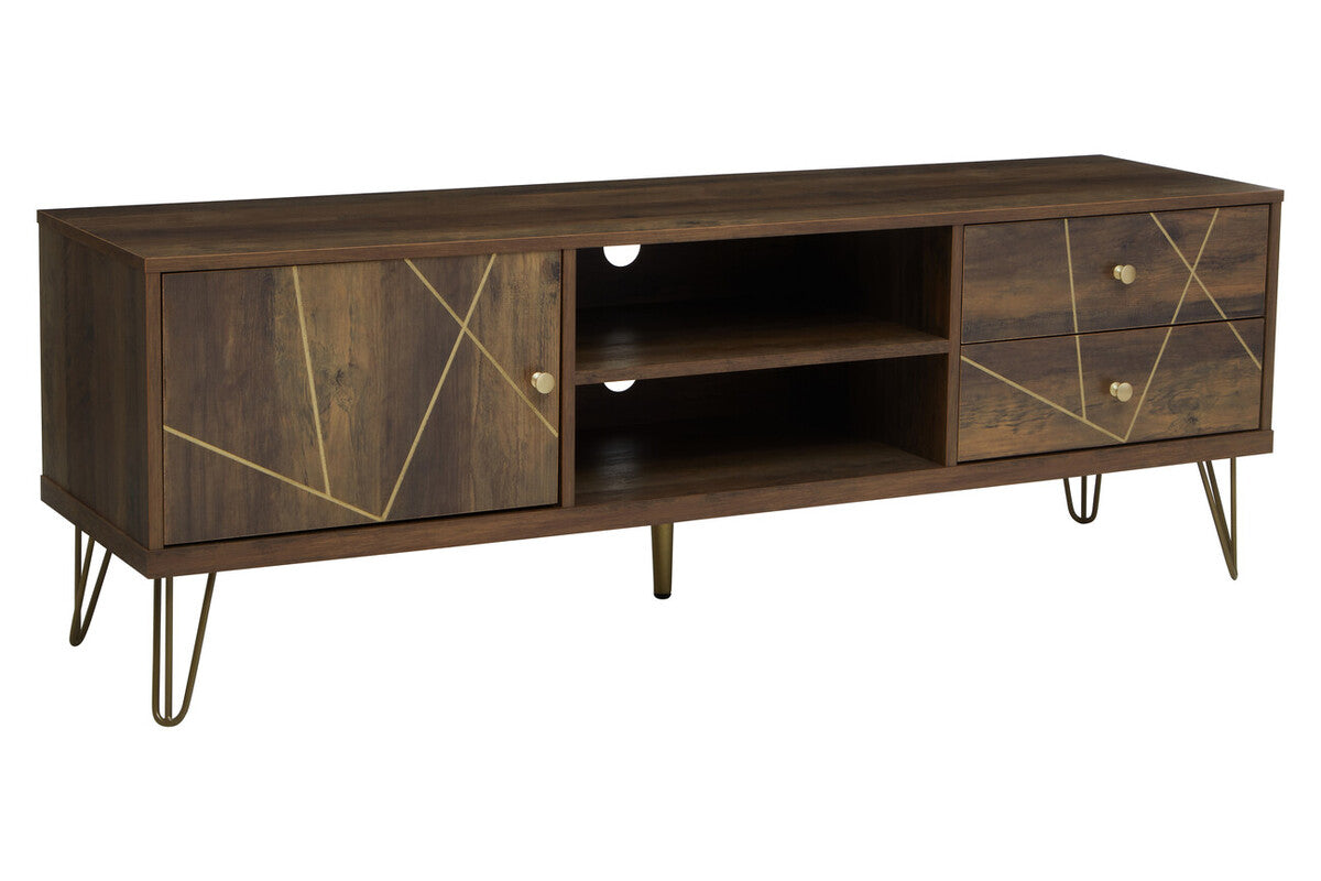 Orsina Flori Brown Media Unit | Modern TV Stand & Entertainment Console