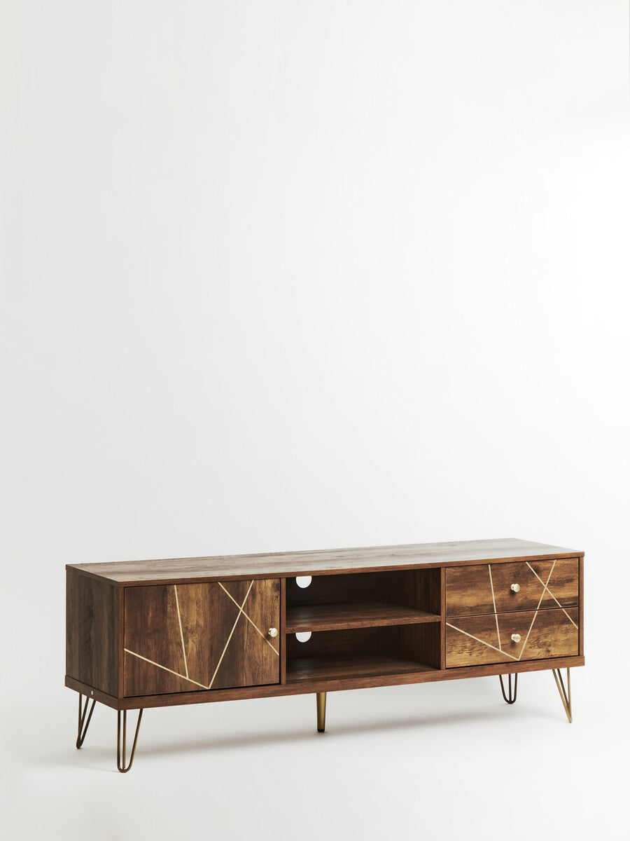 Orsina Flori Brown Media Unit | Modern TV Stand & Entertainment Console