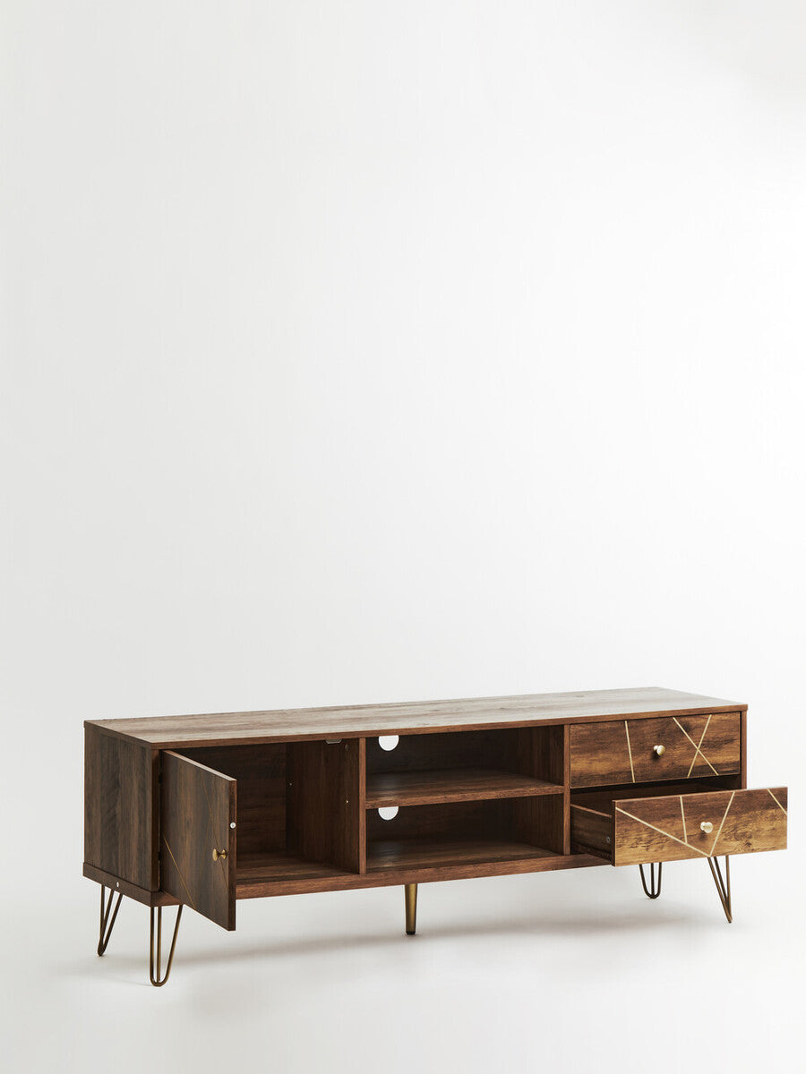 Orsina Flori Brown Media Unit | Modern TV Stand & Entertainment Console