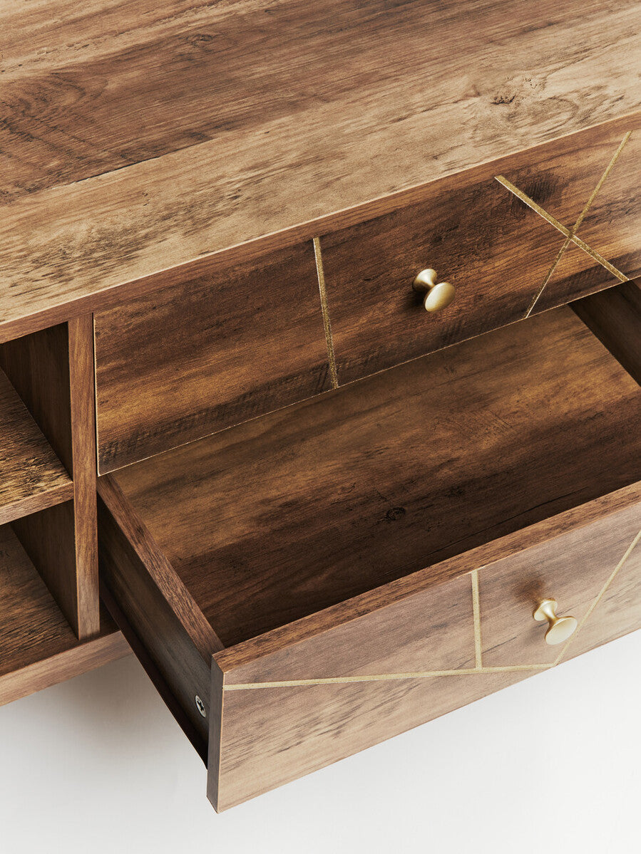 Orsina Flori Brown Media Unit | Modern TV Stand & Entertainment Console