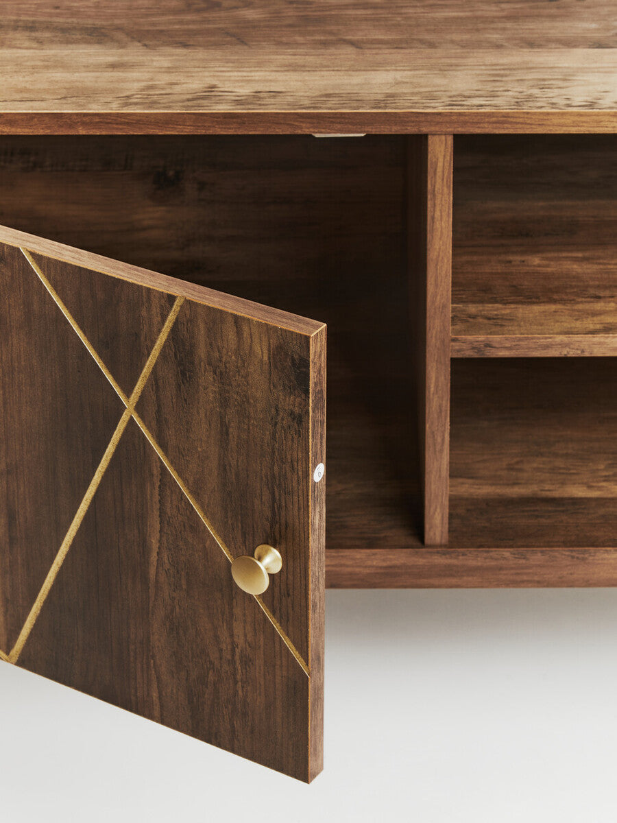 Orsina Flori Brown Media Unit | Modern TV Stand & Entertainment Console