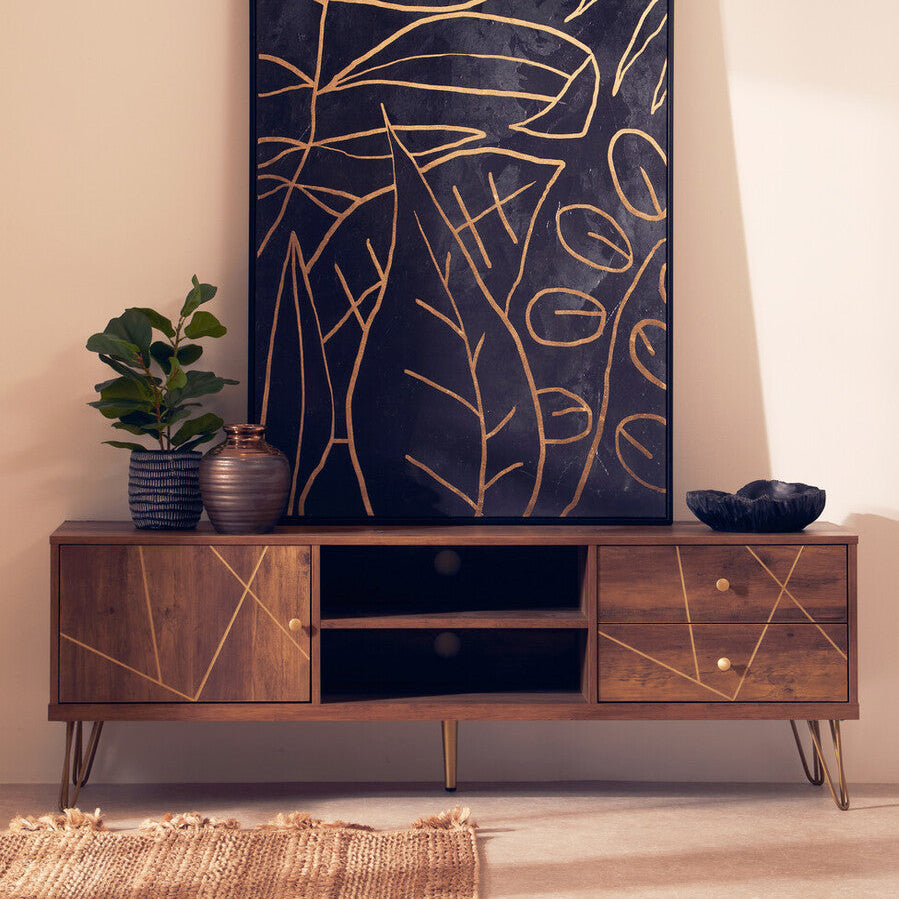 Orsina Flori Brown Media Unit | Modern TV Stand & Entertainment Console