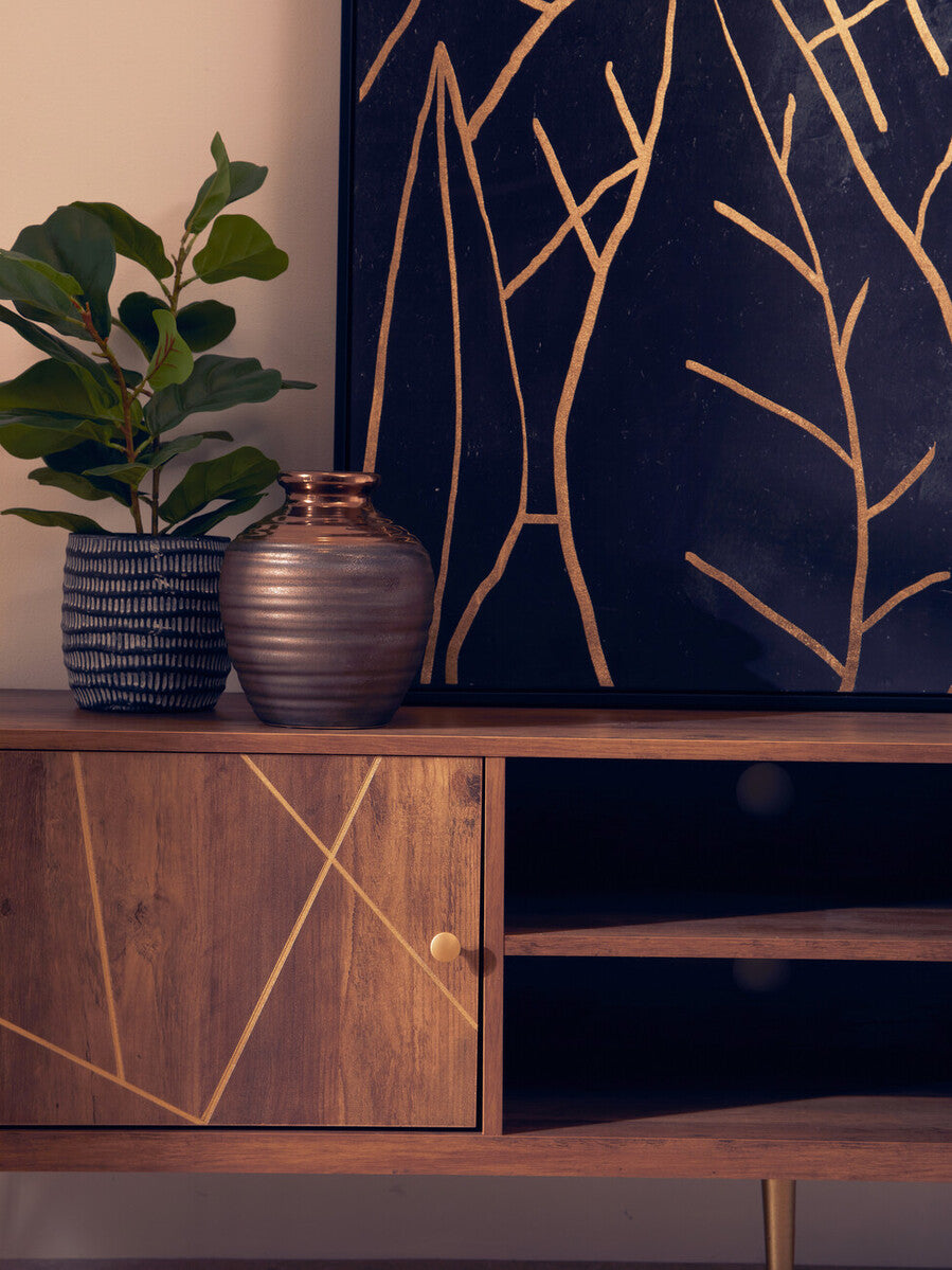 Orsina Flori Brown Media Unit | Modern TV Stand & Entertainment Console