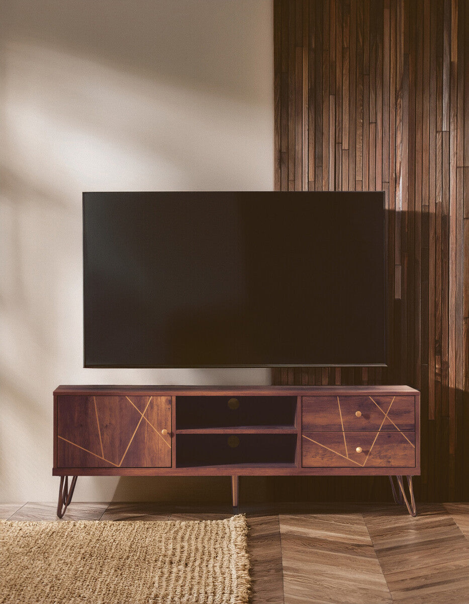 Orsina Flori Brown Media Unit | Modern TV Stand & Entertainment Console