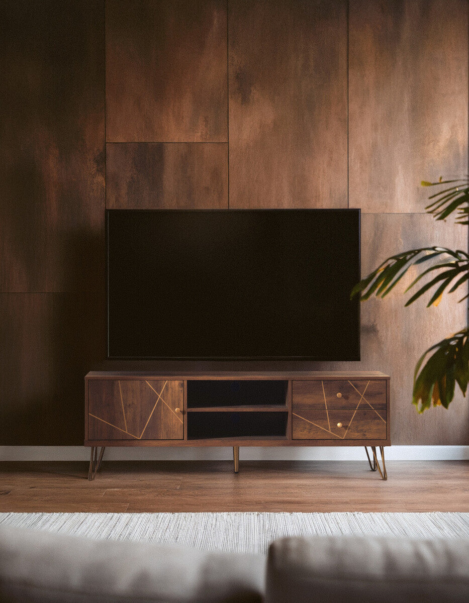 Orsina Flori Brown Media Unit | Modern TV Stand & Entertainment Console