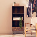 Orsina Flori 3 Tier Shelving Unit with Drawer – Mid-Century Wood Bookcase