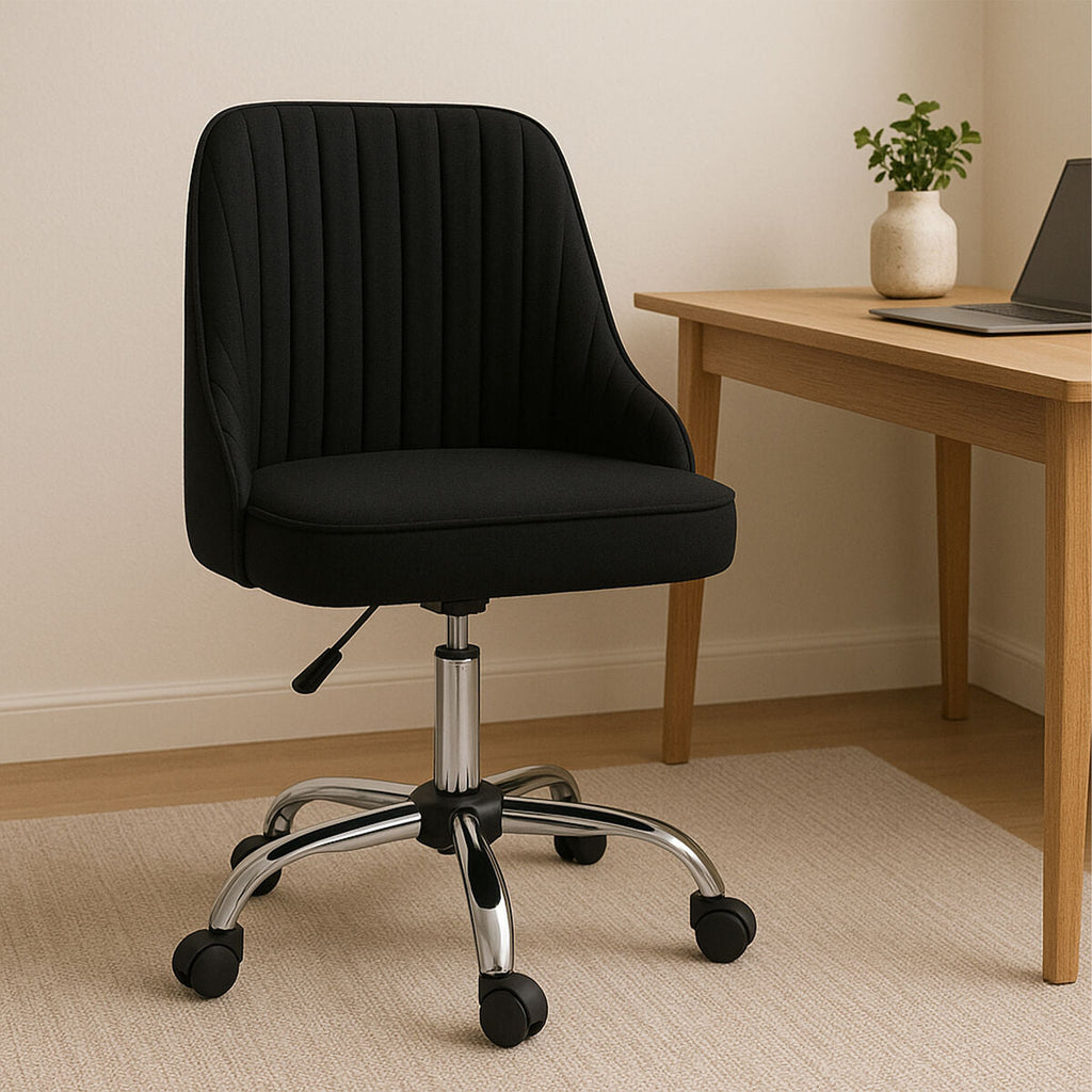 Orsina Alexi Black Fabric Home Office Desk Chair – Modern Task Seating