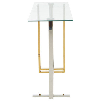 Orsina Alvea Console Table – Silver and Gold Metallic Hallway Table