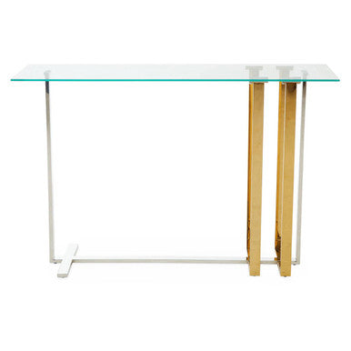 Orsina Alvea Console Table – Silver and Gold Metallic Hallway Table