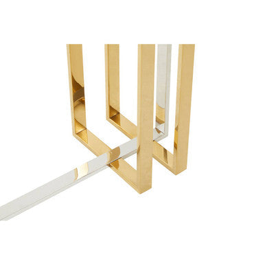 Orsina Alvea Console Table – Silver and Gold Metallic Hallway Table