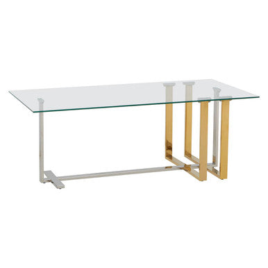 Orsina Alvea Coffee Table – Mixed Metal Silver and Gold Modern Glam