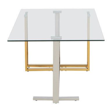 Orsina Alvea Coffee Table – Mixed Metal Silver and Gold Modern Glam