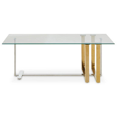 Orsina Alvea Coffee Table – Mixed Metal Silver and Gold Modern Glam