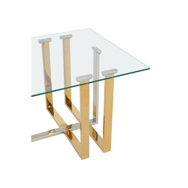 Orsina Alvea Coffee Table – Mixed Metal Silver and Gold Modern Glam