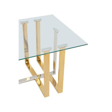 Orsina Alvea Coffee Table – Mixed Metal Silver and Gold Modern Glam
