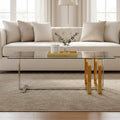 Orsina Alvea Coffee Table – Mixed Metal Silver and Gold Modern Glam