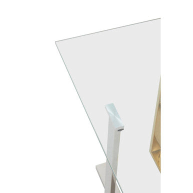 Orsina Alvea Side Table – Mixed Metal Silver and Gold End Table