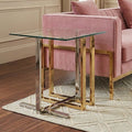 Orsina Alvea Side Table – Mixed Metal Silver and Gold End Table