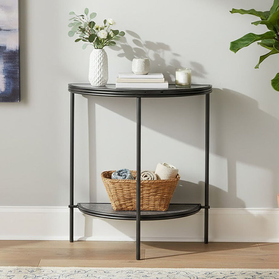 Orsina Xania Semi Circle Console Table – Half Moon Entryway Table