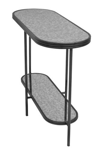 Orsina Xania Rectangular Console Table – 2-Tier Antique Mirrored Top