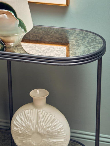 Orsina Xania Rectangular Console Table – 2-Tier Antique Mirrored Top