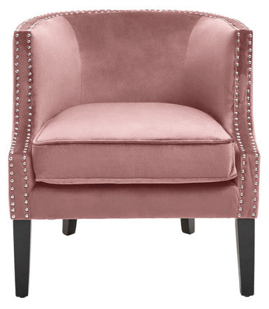 Orsina Larissa Pink Velvet Accent Chair – Studded Glam Armchair
