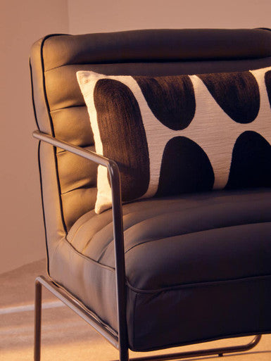 Orsina New Foundry Accent Chair | Black Leather Effect Industrial Seat