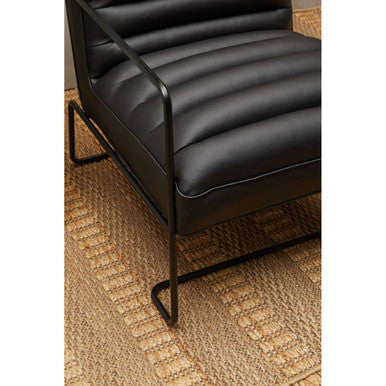 Orsina New Foundry Accent Chair | Black Leather Effect Industrial Seat