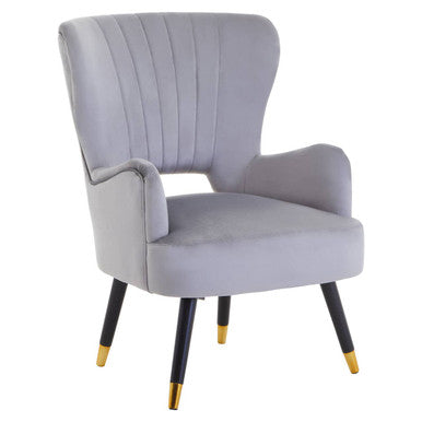 Orsina Loretta Grey Velvet Dining Chair – Modern Cut Out Back Design